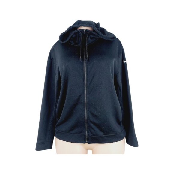 Nike Women's Black Swoosh Long Sleeve Casual Full Zip Hoodie Size Small - Picture 1 of 12